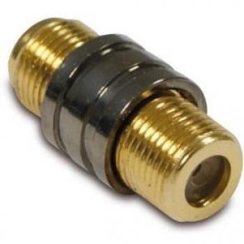Adaptador Metronic F Hembra / Hembra Dorado con Pantalla