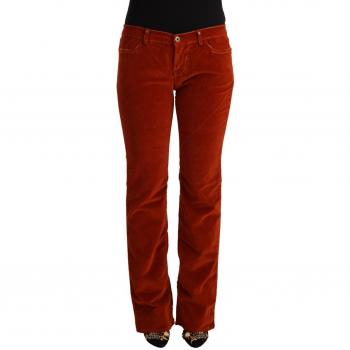GF Ferre Red Cotton Low Waist Straight Casual Jeans - W31