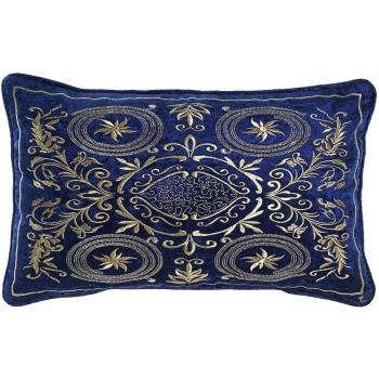 Cojín DKD Home Decor 8424001850358 Dorado 50 x 10 x 30 cm Azul marino