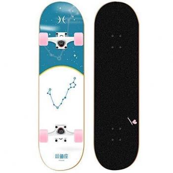 Z-Meng Zhong Skateboard, 31 Pulgadas Pro Skateboard Completo, Monopatín De Arce De 7 Pisos, Adecuado para Niñas, Niños, Adolescentes, Niños De 6 A 12 Niños Que Usan Patinetas.