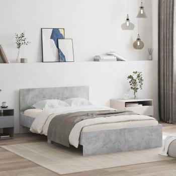 Cabecero de hormigón gris 120x190 cm con estructura de cama Vidaxl