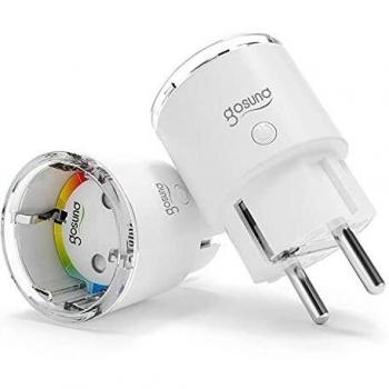 Mini Enchufe Inteligente Wifi, Enchufe programable WIFI Control Remoto por APP, Smart Plug Funcionar con Monitor de Energía/Temporización, Compartible con Alexa/Google Home, 2 Packs