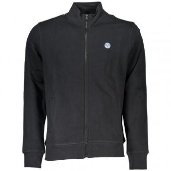 North Sails Black Cotton Zip Sweatshirt with Pockets - Size S