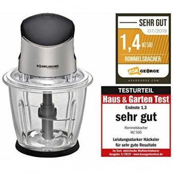 Picadora eléctrica Rommelsbacher MZ 500 - 500 W, 1,5 L, acero inoxidable y negro