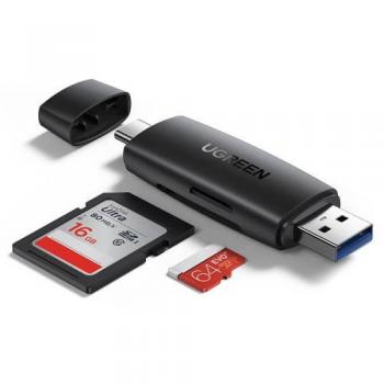 Adaptador Lector de Tarjetas SD y MicroSD Ugreen CM304 USB-A / USB-C (Negro)