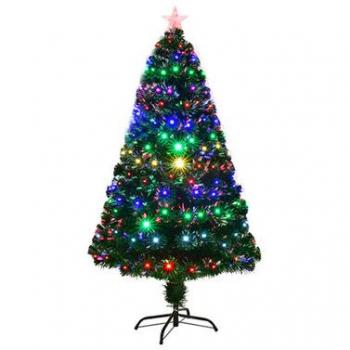 7 ft. Pre-Lit Fiber Optic Christmas Tree with Multicolored LED Lights