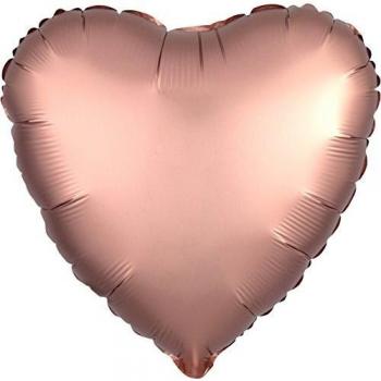 Amscan International 3618602 - Globo metálico con forma de corazón, Sd-H:Corazón color oro rosa.