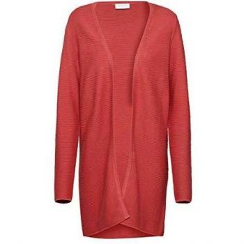 Vila Cárdigan Mujer Vilalaine L/S Long Cardigan Dusty Cedar Medium Rojo