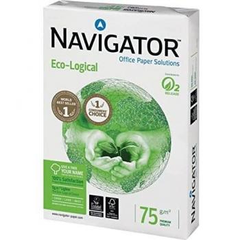 PAQUETE DE 5 RISME Papel para fotocopias A4 Navigator Ecological 75 g/m² Paquete de 500 hojas - NEC0750088