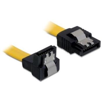 Cable SATA Interno 6 Gb/s de 10 cm con Clip Metálico Amarillo