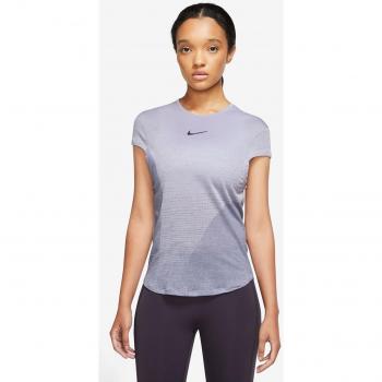 Camiseta de mujer Dri-FIT Run Division Nike, entrenamiento, manga corta, color morado, talla S