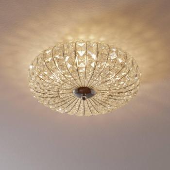 Maytoni Lámpara de techo Broche con cristales, Ø 40 cm, Plafón de Empotrar Níquel y Cristal, 4 Luces, E14
