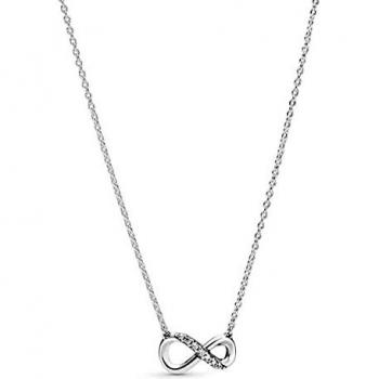 Pandora Moments Infinity Sterling Silver Collier Necklace with Clear Cubic Zirconia - 50cm