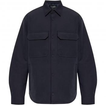 Emporio Armani Men's Blue Nylon Overshirt Jacket - Size 46