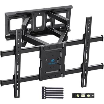 PERLESMITH Soporte de TV Pared Articulado Inclinable Y Giratorio – Soporte De TV para Pantallas De 37-82” TV – MAX VESA 600x400mm, para Soportar 60kg
