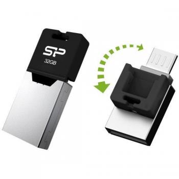 Silicon Power 32GB USB 2.0 32GB USB 2.0/Micro-USB Negro, Plata unidad flash USB - Memoria USB