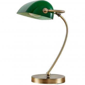Lindby Selea - Lámpara de mesa con pantalla verde, hecha de vidrio, para salón y comedor, 1 llama, casquillo E27