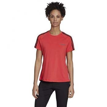 adidas W D2M 3S tee Camiseta, Mujer, Rosbas/Negro, S
