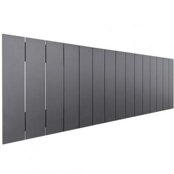 Cabecero de Madera Reciclada DM Estilo Palet Vertical 145cm con Herrajes Incluidos - Gris Sólido