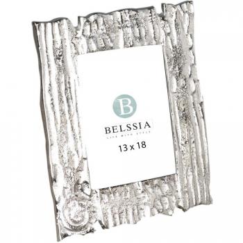 Belssia Portafotos Corteza Árbol, Metal, Dorado, 22x27x2 cm