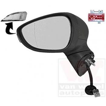 Espejo retrovisor VAN WEZEL 1808807, tipo: espejo retrovisor, características: diseño específico para vehículos, incluye soporte de montaje, acabado en color negro, cristal convexo para mayor visibilidad, homologado según normativas