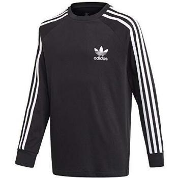 adidas 3stripes LS Camiseta de Manga Larga, Unisex niños, Black/White, 1314Y
