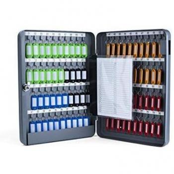 Caja para llaves PAVO para 80 llaves, gris oscuro, de acero mate