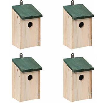 Casa de Pájaro Nido de Aves Madera 4 Piezas