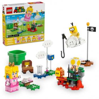 Set de construcción LEGO Super Mario 71441 Aventuras interactivas con LEGO Peach, incluye figura de Toad Amarillo