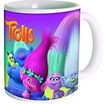 Factory 57520102 Taza cerámica, diseño Trolls, Porcelana, Blanco, 9 x 8 x 8 cm