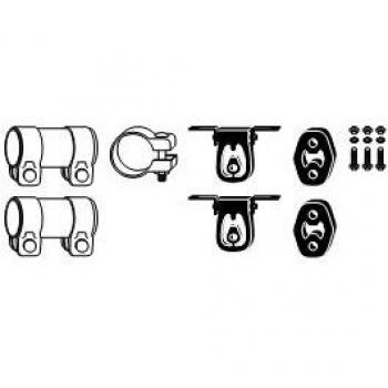 Juego de montaje del sistema de escape HJS 82 11 1521 para VOLKSWAGEN Golf 3, Golf 4 Cabrio y Golf 3 Cabrio