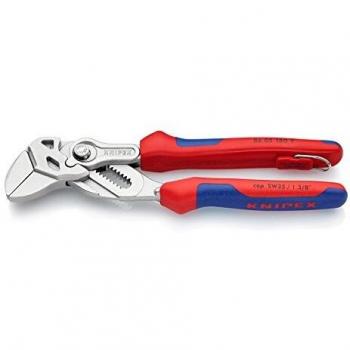 Pinza llave sueca 180mm 2K Knipex, mordaza grip/alicates en ángulo, recta, con mordaza de 40mm, longitud total de 180 mm, tenaza llave alicate y llave en