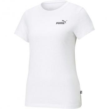 Camiseta Puma Essentials Logo Pequeño para Mujer en Color Blanco