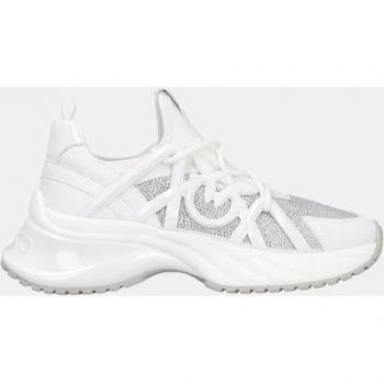 PINKO Women's White Sneakers with 3.5cm Heel, Size 6 US / Size 3 UK