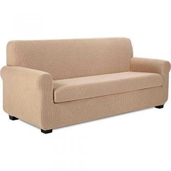 TIANSHU Funda Sofa 3 Plazas,2-Piezas Jacquard poliéster Funda de Sofá 3 Plazas elasticas Suaves Resistentes