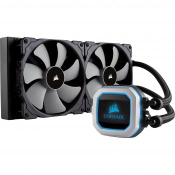 Corsair Hydro Series H115i PRO Refrigerador Líquido de CPU, Radiador de 280 mm, Dos Ventiladores PWM de 140 mm Serie ML, Iluminación RGB, Compatible con Intel 115x / 2066 y AMD AM4, Negro
