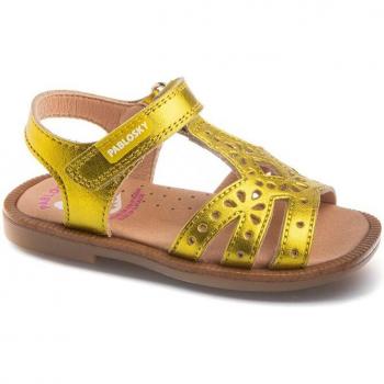 Sandalias Bebé Niña Pablosky de Piel Amarillo 030110