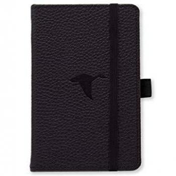 Cuaderno A6 Wildlife Pato Negro con Puntos - Tapa Dura de Cuero PU - Ideal para Trabajo y Viajes - Con Cierre Elástico y Soporte para Bolígrafo