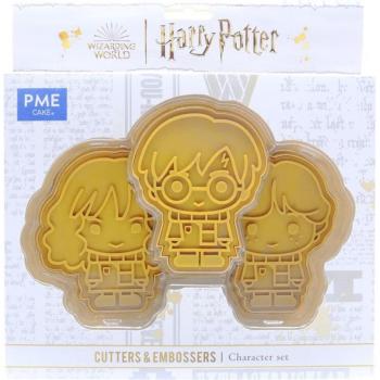 Set de cortadores y marcadores de galletas Harry Potter, Ron y Hermione, PME HPC401, plástico, multicolor