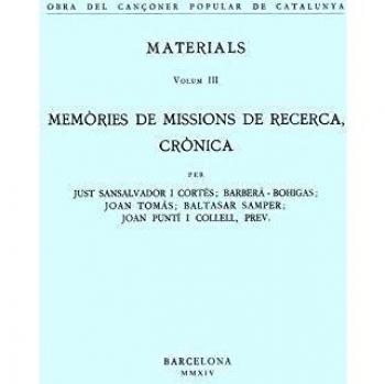 Obra Del Cançoner Popular De Catalunya - Volum 3