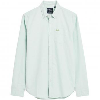 Superdry Organic Cotton Long Sleeve Oxford Shirt - Light Green - Men's L