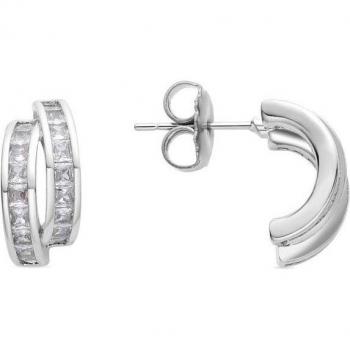 Pendientes Luxenter Axsy Africa Basic de Metal Bañado en Rodio