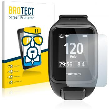 BROTECT Protector Pantalla Cristal Híbrido Compatible con Tomtom Spark Protector Vidrio - [Dureza 9H, Anti-arañazos]