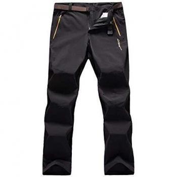 Aeromdale Senderismo Pantalones de Carga, Estirar al Aire Libre Aventura Nylon Convertible Ligero Zip Off Pesca Viajar Montaña Deportiva Ocio Pantalones de Secado rápido para Hombres - 6XL Negro # 3