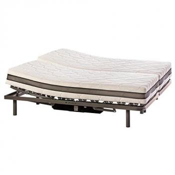 Cama Articulada Eléctrica Doble con Colchón Hapi y Mando con Cable - 160cm x 190cm