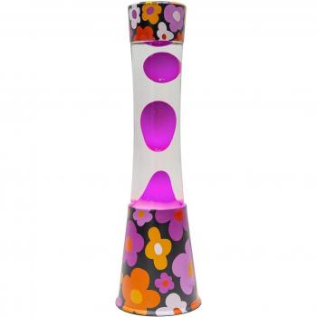 Lámpara de lava Fisura - Lámpara efecto relajante, diferentes colores, incluye bombilla de repuesto, dimensiones 11 cm x 11 cm x 39,5 cm, diseño tower con flores vintage
