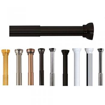 Barra Recta Cortina de Baño Negra Mate Ajustable 125-220 cm