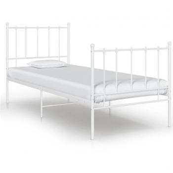 Estructura de cama de metal blanco 90x200 cm
