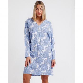 Admas Classic Camisola de Manga Larga Very First Love para Mujer en Azul con Estampado