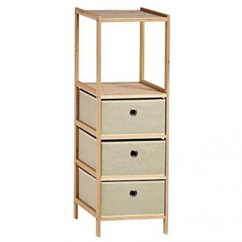 Estantería Beige Madera Tela (26 x 89 x 32 cm)
